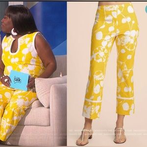 Trina Turk yellow flower pants NWT